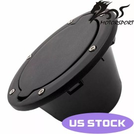 MSCRP Fuel Door Gas Cap Lid Cover Black Metal + ABS For Jeep Wrangler JK 2007 - 2018