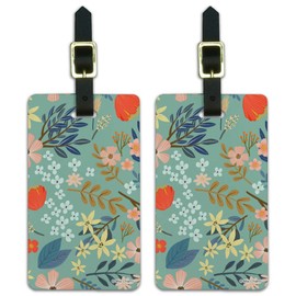 Margarida Flowers Luggage ID Tags Suitcase Carry-On Cards - Set of 2