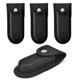 4pcs Hard Boxed Reinforced Nylon Belt Sheath For Folding Knife Black