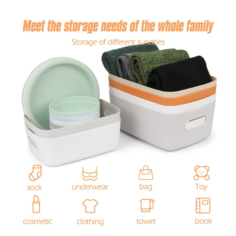 Spesh Pack of 6 Plastic Storage Boxes for Kitchen, Children's
