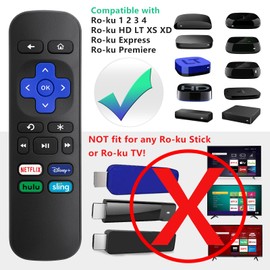 LOUTOC (2 Pack) Replacement Remote Control for Roku Express, for Roku Premiere, for Roku Box, for Roku Player, for Roku 1 2 3 4 -【NOT for Stick or TV】