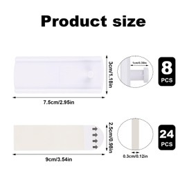 8pcs Large Universal Picture Hanging Strips Heavy Duty, Non-Damage Picture Frame Stickers Hooks No Nails with 24pcs Removable Adhesive Strips Suitable for Bathroom Kitchen Home Doors Closets Wall