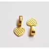 20 Medium Gold Plated Heart Glue on Bails for Pendants,
