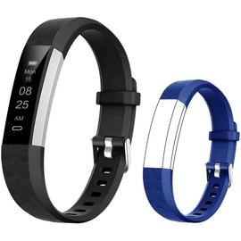 BIGGERFIVE Fitness Tracker Watch for Kids Boys Girls Teens, Pedometer Watch, Activity Tracker, Sleep Monitor, Calorie Counter, Silent Alarm Clock, IP67 Waterproof Step Counter Watch (Dual Straps)