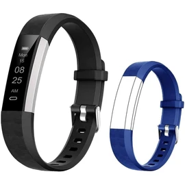 BIGGERFIVE Fitness Tracker Watch for Kids Boys Girls Teens, Pedometer Watch, Activity Tracker, Sleep Monitor, Calorie Counter, Silent Alarm Clock, IP67 Waterproof Step Counter Watch (Dual Straps)