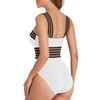 Hilor Women's One Piece Swimwear Front Crossover Swimsuits Hollow Bathing