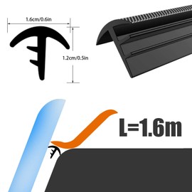 AUTOXBERT 1.6M Carbon Fiber Car Dashboard Sealing Strips Stickers Sound Insulation Rubber Panel Seal Stripping Rainproof Window Filling Trim Weatherstrip for Car Van SUV