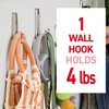 Command Large Brushed Nickel Double Hooks, 2 Hooks and 2