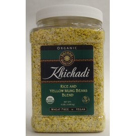 Kazana Kitchari Grain Blend - Rice & Yellow Mung Beans Mix, USDA Certifiied Organic, 4Lb Jar