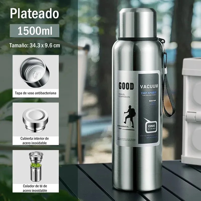 Termos De Acero Inoxidable Camping Para Café Y Agua 1500ml