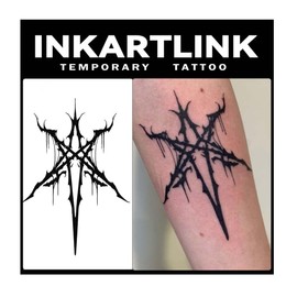 INKARTLINK Temporary Tattoos, 2 Sheets large Semi Permanent Tattoos, Adult Art Designs, Party Favors, Waterproof, Realistic, No Adhesive, No Reflective, Lasts 1-2 Weeks (Sword of Seal)