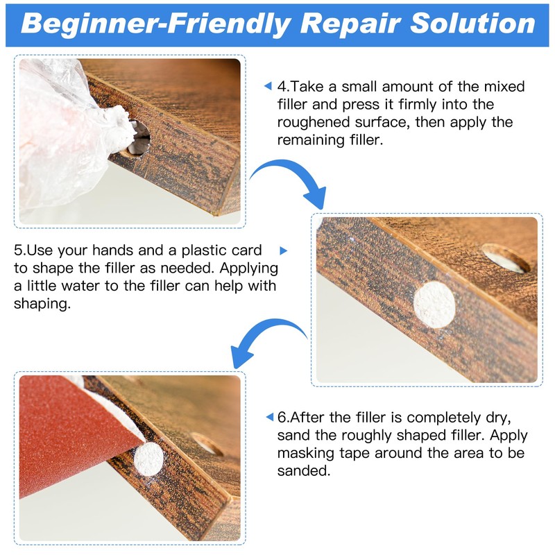 DEWEL Wood Repair Epoxy Putty Stick | 5-Minute Fast Cure