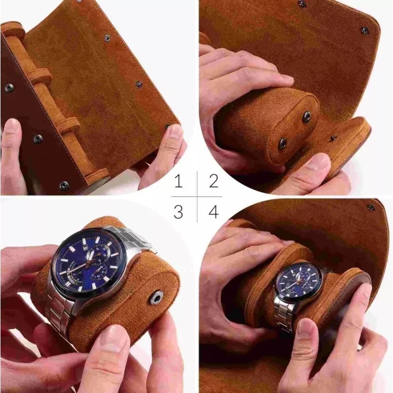 Estuchelandia Estuche De Viaje Elegante De Cuero Para Relojes 3