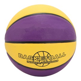 Rubber Basketball Rubber Yellow Purple Soft Touch Easy To Grip Sports Basketball for Kids Youth Boys Girls Size 7 9.7in