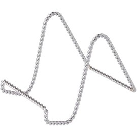 Bard's Twisted Silver-toned Wire Easel Stand, 4" H x 3.5" W x 5.5" D, Pack of 3