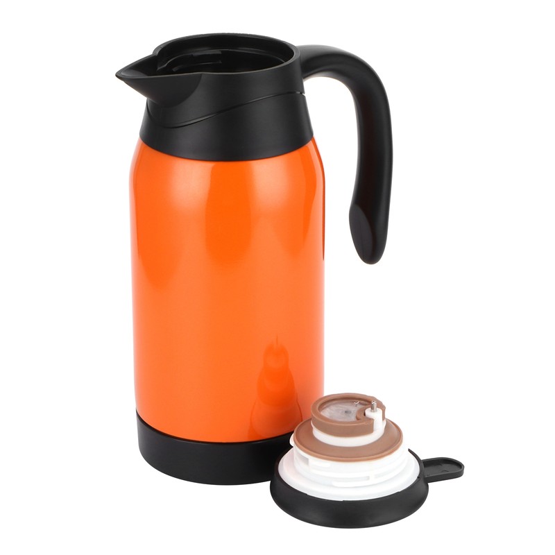Orange Car Electric Kettle Temperature Display Car Boiling Cup Travel