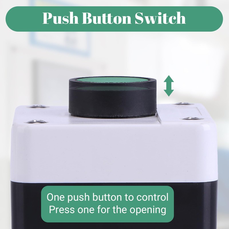 GAESHOW Weatherproof Push Button Switch, Weatherproof Green Push Button, Green