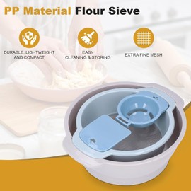 4-Piece Pollen Sieve Set, Strainer Flour Sifter Set, Stackable Design, Lightweight Trimming Tray with Mesh for Baking in the Kitchen, 24.5 x 7.8 cm