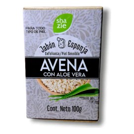 Jabón Esponja Shanaturals Avena Sábila Aloe Vera Natural 100g                                                                                         