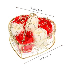 Gadpiparty Floral Scented Rose Soap for Women Bath Flowers Basket for Valentine's Day Anniversary Home Decor Elegant and Lifelike Design