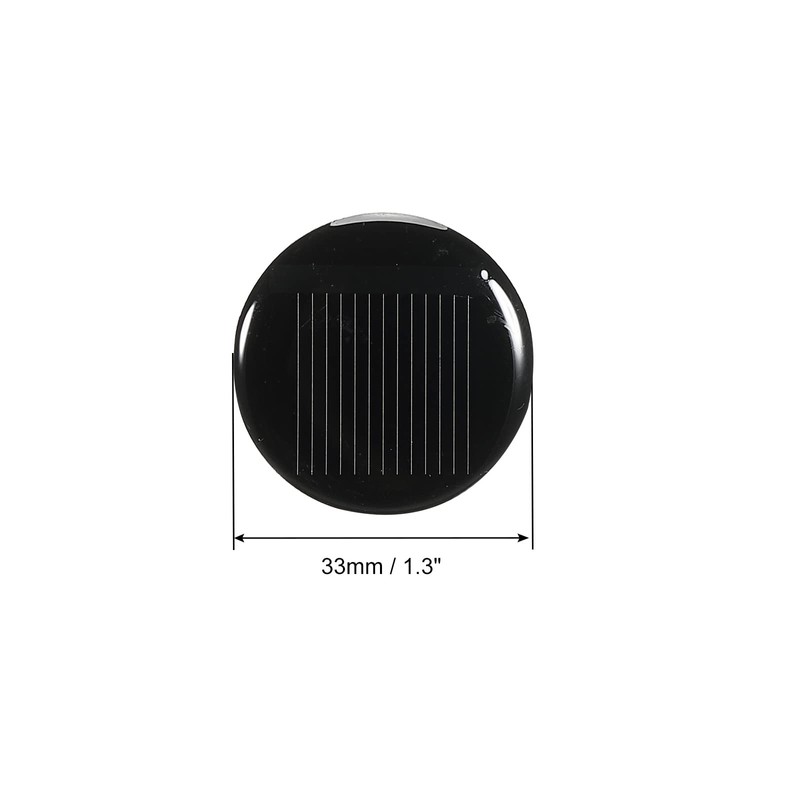 sourcing map Mini Solar Panel Cell 0.5V 140mA 0.07W 32mm