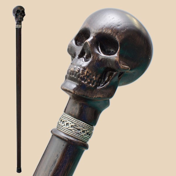 Fancy Hand-Carved Walking Cane for Men and Women - Skull