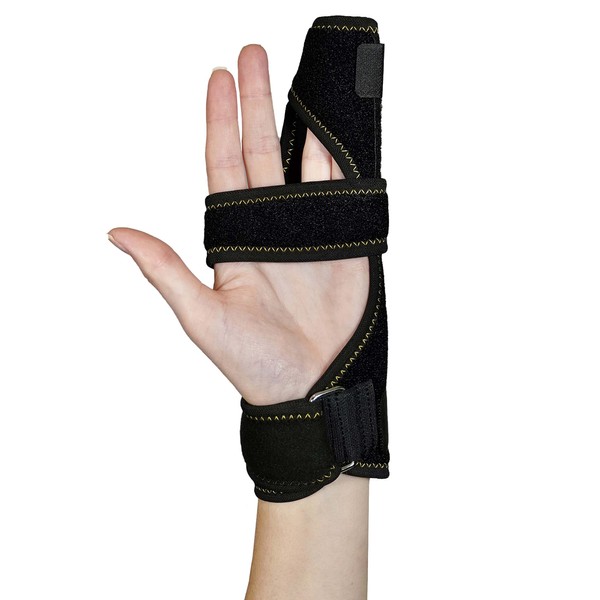 CopperJoint Pinky Finger Splint - Trigger Finger Brace for Middle Metacarpals and Knuckles - Boxer Splint & Ulnar Gutter Splint for Left or Right Hand – One Size Fits All - Copper Infused Nylon
