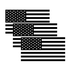 eQUIP Me American Flag Decal USA Flag Decal Sticker (Pack of 3) Black & White Sticker for Cars Trucks Laptops Support The Army (5x3 Inches)
