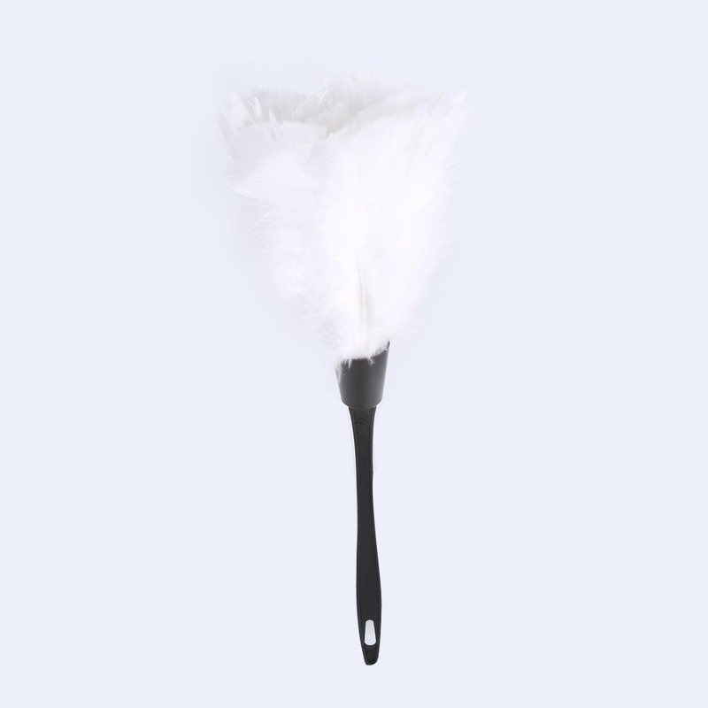 Uadme Duster with Turkey Feathers, White, Soft Turkey Feather Dust
