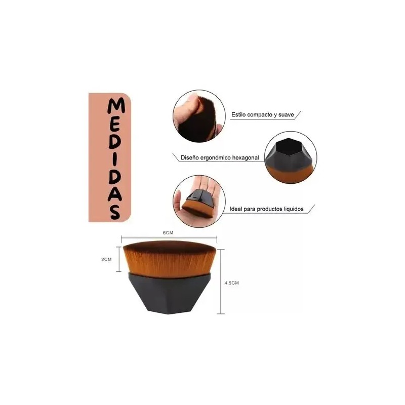 Brocha Kabuki Para Maquillaje Base Corrector Polvo