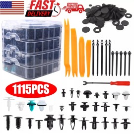 Unbranded 1115PCS Car Retainer Clips Auto Plastic Fasteners Kit Push Trim Pin Rivet Bumper