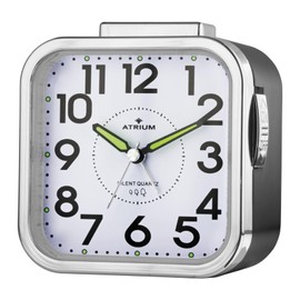 Atrium Seniorenwecker extra deutlich Analog Quarz ohne Ticken große Zahlen extra lautes Glockensignal schwarz A530-7