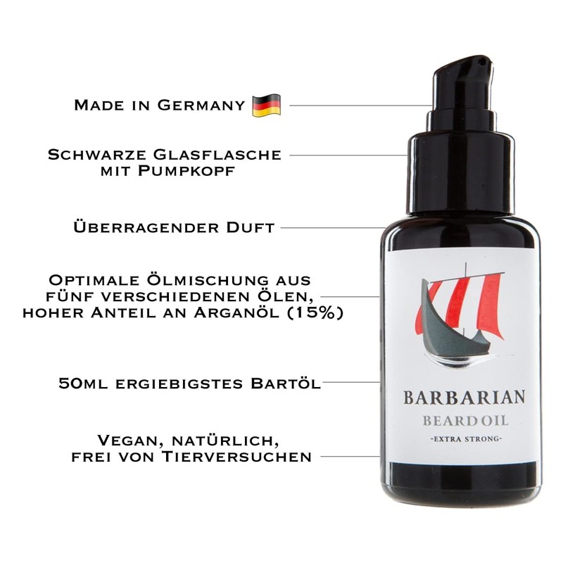 Bartöl Bartpflege Made in Germany - Mr. Burton´s Barbarian Beard