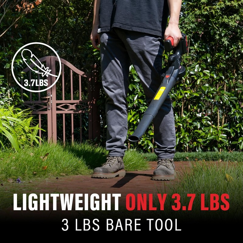 MZK Cordless Leaf Blower,20V Battery Powered Leaf Blower for Lawn