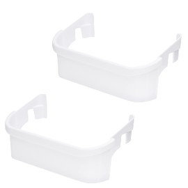 Kitchen Basics 101: 2 Pk White 240351601 Refrigerator Freezer Door Bin Side Shelf Replacement for Frigidaire Crosley Electrolux Kenmore Sears Side by Side Fridge AP2115974, FRS, PLH, GLH, GLR, WRS (2)