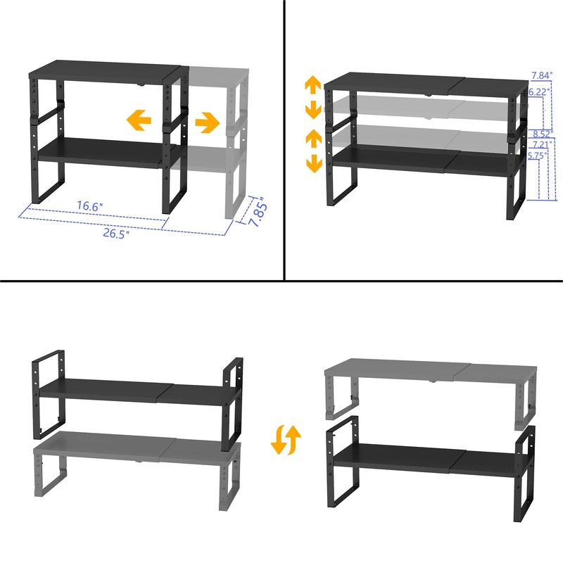 Jojocross Expandable,Stackable Spice Rack,Seasoning Organizer and Storage,Spices Jar Racks for