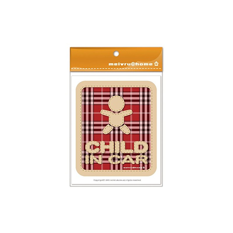 [Magnet] Check Pattern CHILD IN CAR Child Car Magnet Sticker