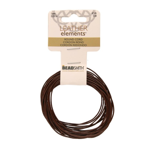 The Beadsmith Leather Cord – Brown – 1mm Spool –