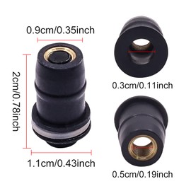 X-STYLE 10pcs M5 5mm Screen Bolts & Wellnuts for Motorcycles Windscreen Windscreen Windshield Screws Wellnut with Allen Key Universal (Black)