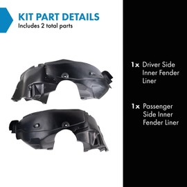 TRQ TRQ Inner Fender Liner Set Compatible with 2011-2014 Dodge Avenger CH1248159 CH1249159