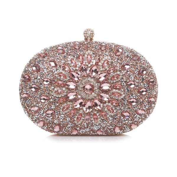 AJVANI Diamante embellished oval prom clutch bag