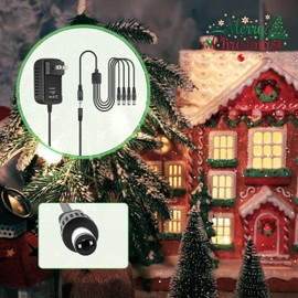 SLLEA AC Adapter Replacement for Lemax Lighted Accessory 4.5V # 74707 74295 84428 44242 Christmas Village Spooky Town Houses Playground Display 3/4 Output Jacks 4.5VDC - 5V Regulated Power Supply