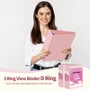 SUNEE 3 Ring Binder 3 Inch D Ring, Clear View