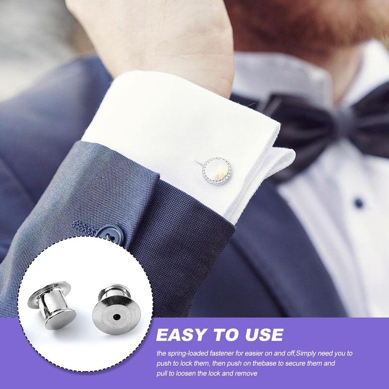 Locking Pin Backs, 30 Pcs Silver Locking Badge Pins Backs