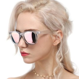 Classic Sunglasses for Women Polarized Driving Anti-Glare UV Protection - Color: Pink-2