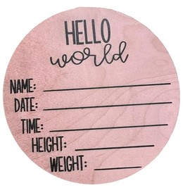 Silva lining designing Baby Shower Sign, Newborn Girl Nursery Decor, Wood round, Girls decorative, Home Decor for Baby Girl, Newborn Gift (Birth Stats-Pink Posy)