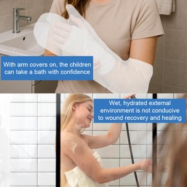 DIFLAX 2 Stück Gipsschutz Wasserdicht Arm, Transparenter Kunststoff Erwachsene Verbandschutz Duschschutz Hand Gipsarm Duschen Schutzhülle Arm Gips Duschhülle, Armschutz Beim Baden