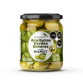 Aceitunas Verdes con hueso de Grecia · Tamaño Mammoth · Conservadas en Aceite de Oliva Premium Koroneiki · Nuevo Diseño · 400 Gramos ·
