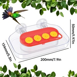 Tkxjry Window Hummingbird Feeder, with 4 Feeding Ports, Window Bird Feeder, Plastic Hummingbird Feeder, for Viewing Wild Bird Outside, As A Bird Watching Gift, Outdoor Bird Feeder, and Garden Decor