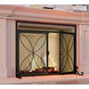 Fire Beauty Fireplace Screen with Magnetic Doors,Large Metal Fire Place